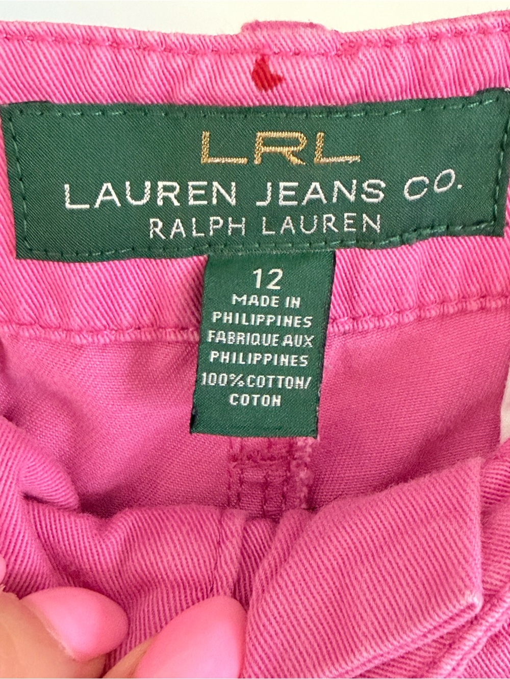 Lauren Ralph Lauren Pink Bermuda Shorts 100% Cotton Size 12 - Picture 3 of 4